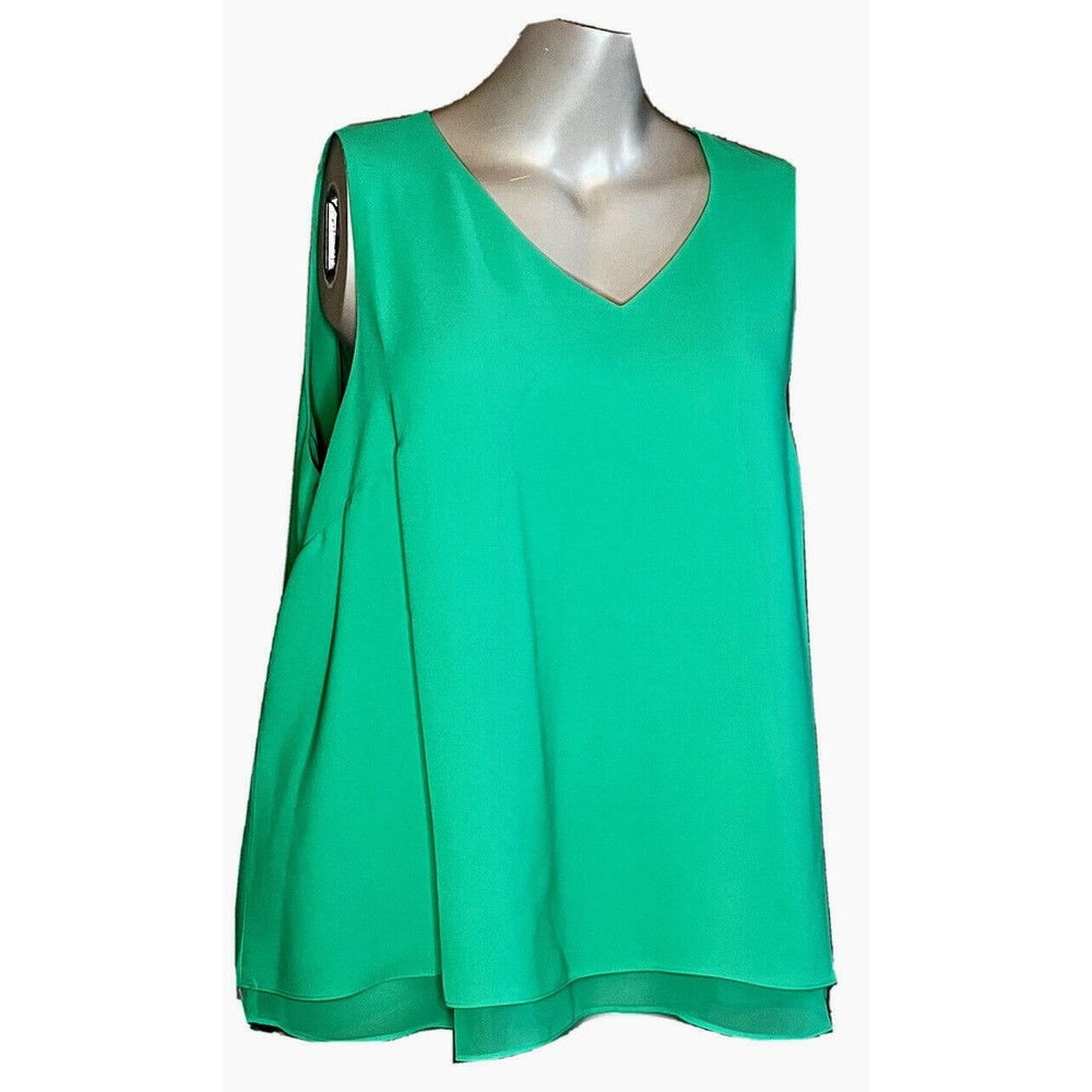 Est. 1946 Women's Plus 22/24W Top Blouse Sleeveless Layered Tank Kelly Green